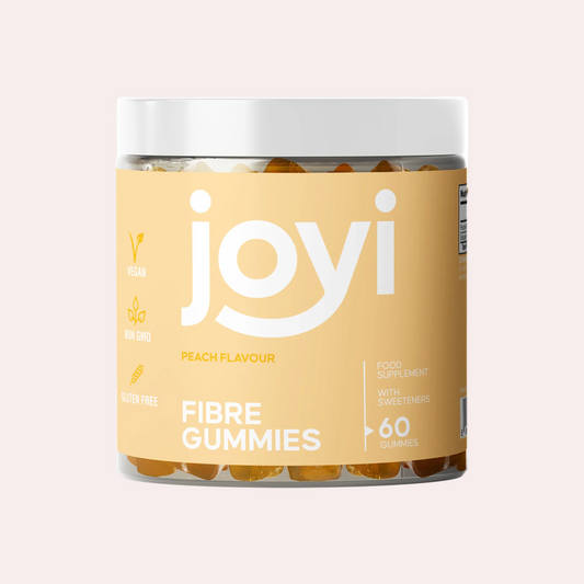 Jar of Joyi Peach Fibre Gummies